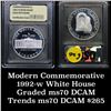 Image 1 : 1992-w White House proof . . Modern Commem Dollar $1 Grades GEM++ Proof Deep Cameo