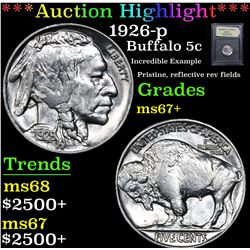 ***Auction Highlight*** 1926-p Buffalo Nickel 5c Graded Gem++ By USCG (fc)