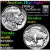 Image 1 : ***Auction Highlight*** 1926-p Buffalo Nickel 5c Graded Gem++ By USCG (fc)
