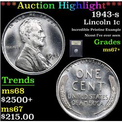 ***Auction Highlight*** 1943-s Lincoln Cent 1c Graded Gem++ By USCG (fc)