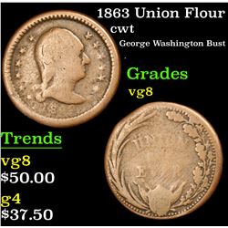 1863 Union Flour Civil War Token 1c Grades vg, very good