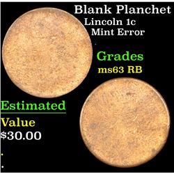 Blank Planchet Lincoln Cent 1c Grades Select Unc RB