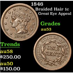 1846 Braided Hair Large Cent 1c Grades Select AU