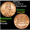 Image 1 : 1972-p Lincoln Cent 1c Grades Select Unc RB