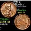 Image 1 : 1929-p Lincoln Cent 1c Grades Choice Unc RB