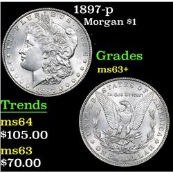 1897-p Morgan Dollar $1 Grades Select+ Unc