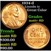 Image 1 : 1934-d Lincoln Cent 1c Grades Gem+ Unc RD