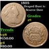 Image 1 : 1805 Draped Bust Large Cent 1c Grades g+