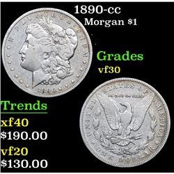 1890-cc Morgan Dollar $1 Grades vf++