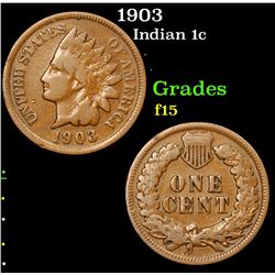 1903 Indian Cent 1c Grades f+