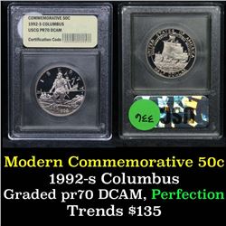 1992-s Columbus proof Modern Commem Half Dollar 50c Graded GEM++ Proof Deep Cameo By USCG