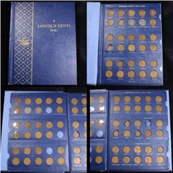 Nearly complete Lincoln cent book 1941-1966, 75 coins . .