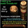 Image 1 : Full roll of 1957-p Lincoln Cents 1c Uncirculated Condition . .