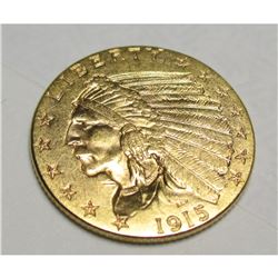 1915 $2.5 Gold Indian Quarter Eagle