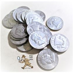 20 pcs. Franklin Half Dollars 90% Silver