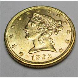 1895 P $5 Gold Liberty AU/BU Grade