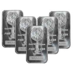 5 pcs. Morgan Design Silver 1 oz. Bars