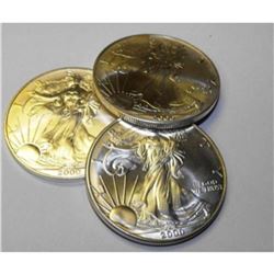 Lot of (3) US Silver Eagles 1 oz.