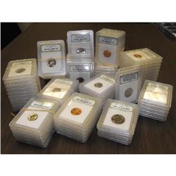 Lot of 100 Slabbed INB Coins- BU-Proof