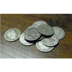 Lot of 10 Barber Dimes