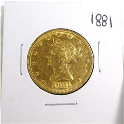 1881 $ 10 Gold Liberty