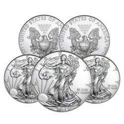 (5) Random Date US Silver Eagles