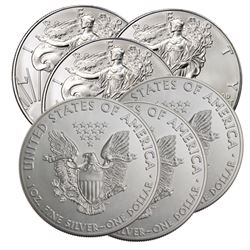 (6) US Silver Eagles - Random Dates