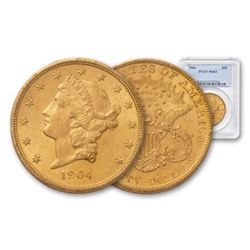 1904 MS 62 PCGS $ 20 Gold Liberty