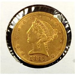 1897 S $ 5 Gold Liberty