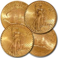 (4) AU/BU Grade Random Date Saint Gauden's Gold