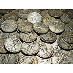 Lot of (40) Walking Liberty Half Dollars- 90%