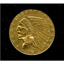 1911 $ 2.5 Gold Indian Quarter Eagle