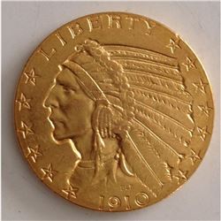 1910 $ 5 Gold Indian Half Eagle