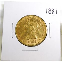 1881 $ 10 Gold Liberty