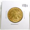 Image 1 : 1881 $ 10 Gold Liberty