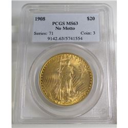 1908 MS 63 PCGS $ 20 Saint Gaduen's