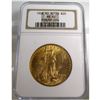 Image 1 : 1908 NM MS 63 NGC $ 20 Gold Saint