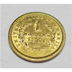 1851 $1 Gold Liberty Type One