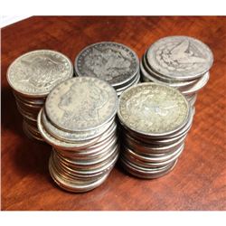 100 pcs. Random Date and  Grade Morgan Dollars