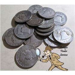 20 pcs. Franklin Half Dollars -90% Silver Mix Date