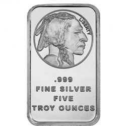 5 oz. Buffalo Design Silver Bar