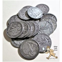 20 pcs. Walking Liberty Half Dollars 90% Silver