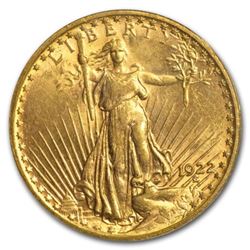 1922 $20 Gold Saint Gaudens AU Grade