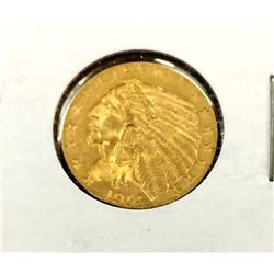 1914 $2.5 Gold Indian Coin - XF Plus in 2x2