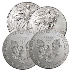 4 pcs. Random Dates US Silver Eagles