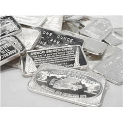 10 pcs. Random Type 1 oz Silver Bar Lot .999