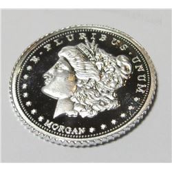 1 gram Morgan Design Silver Round