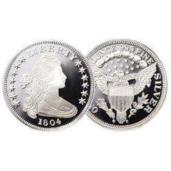 1804 Restrike Flowing Hair 1 oz Silver Round