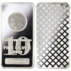 10 oz. Morgan Design Silver Bar -.999 pure