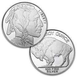 1 oz Silver Buffalo Design Round .999 pure